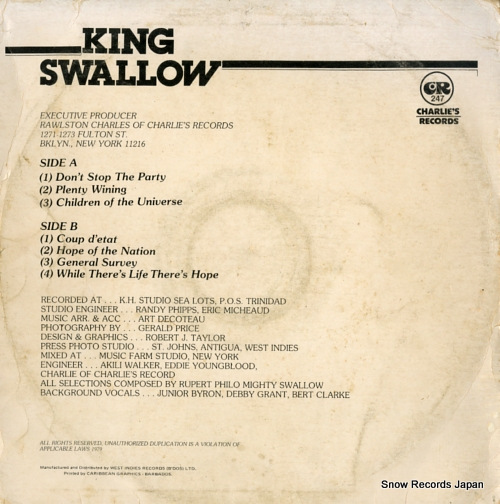 KING SWALLOW please don't stop the party CR247