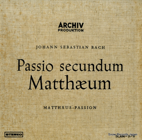 RICHTER, KARL bach; passio secundum matthaeum SLAM-3