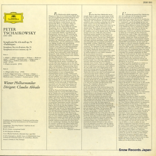 ABBADO, CLAUDIO tschaikowsky; symphonie nr.6 