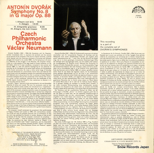 NEUMANN, VACLAV dvorak; symphony no.8 1101203