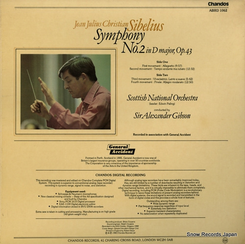 GIBSON, SIR ALEXANDER sibelius; symphony no.2 ABRD1062