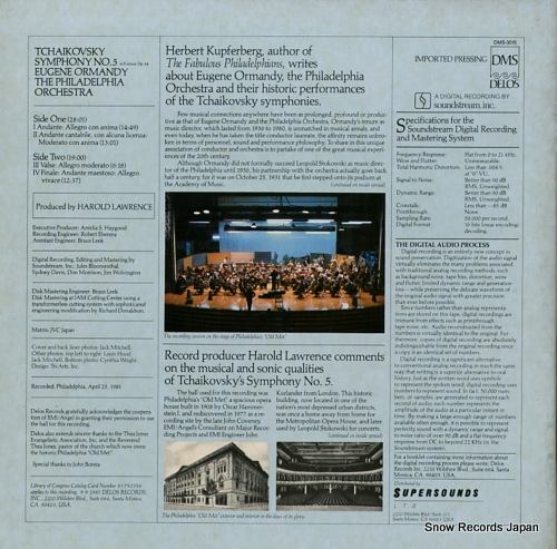 ORMANDY, EUGENE tchaikovsky; symphony no.5 DMS3015