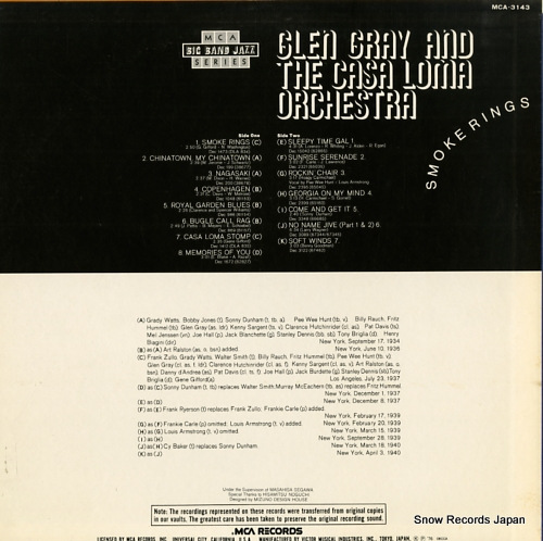 GRAY, GLEN, AND THE CASA LOMA ORCHESTRA smoke rings MCA-3143