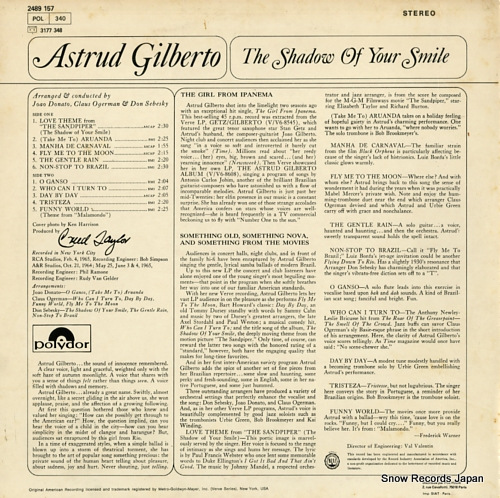 GILBERTO, ASTRUD the shadow of your smile 2489157
