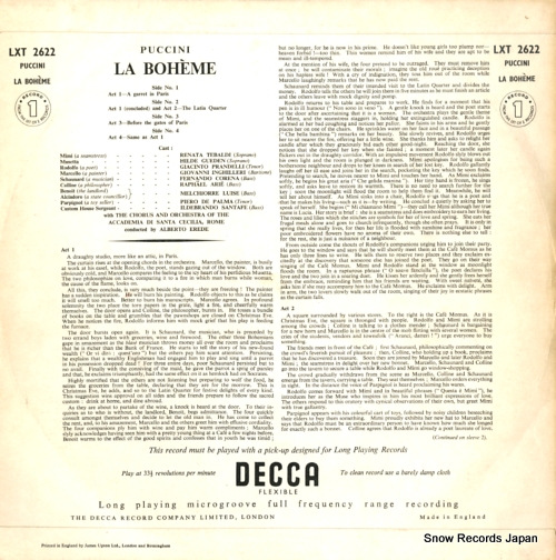 EREDE, ALBERTO puccini; la boheme LXT2622