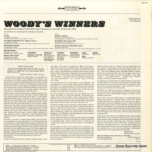 HERMAN, WOODY woody's winners 20AP1472