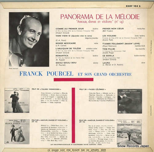 POURCEL, FRANCK, ET SON GRAND ORCHESTRE panorama de la melodie GSDF104S