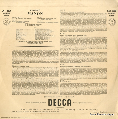 WOLFF, ALBERT massenet; manon LXT2618