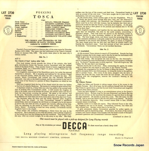 EREDE, ALBERTO puccini; tosca LXT2730