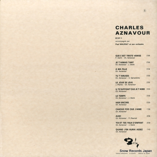 AZNAVOUR, CHARLES charles aznavour SML-2 / 80241