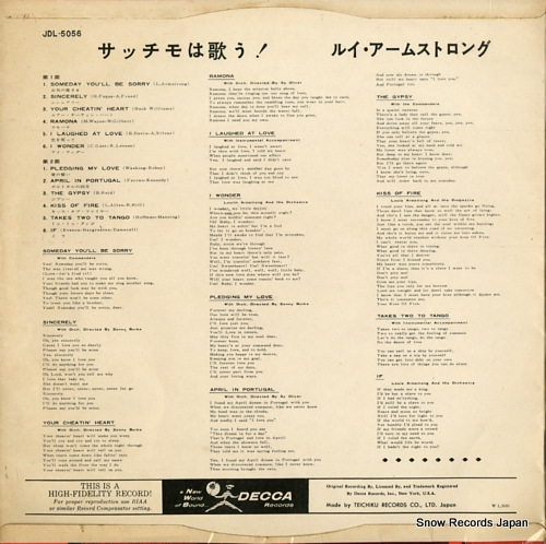 ARMSTRONG, LOUIS satchmo sings JDL-5056