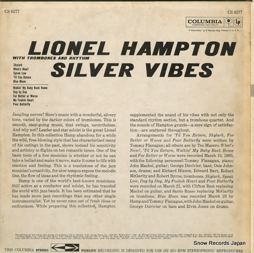 HAMPTON, LIONEL silver vibes CS8277