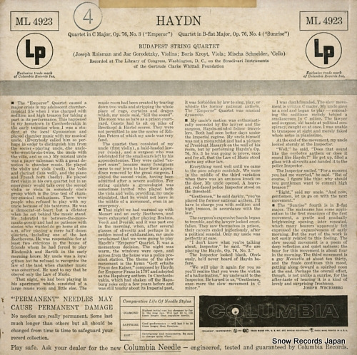 BUDAPEST STRING QUARTET, THE haydn; quartet no.3 
