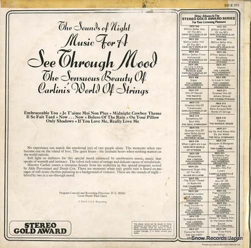 CARLINI'S WORLD OF STRINGS music for a see through mood MER355
