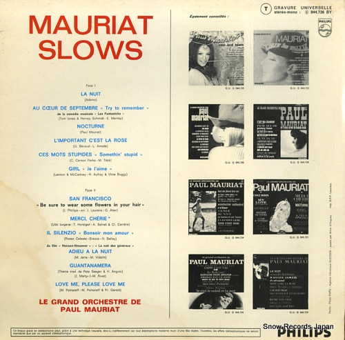 MAURIAT, PAUL mauriat slows 844736BY