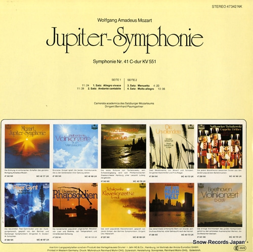 PAUMGARTNER, BERNHARD mozart; jupiter-symphonie 47342NK