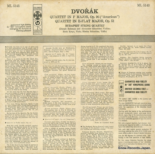 BUDAPEST STRING QUARTET, THE dvorak; quartet op.96 