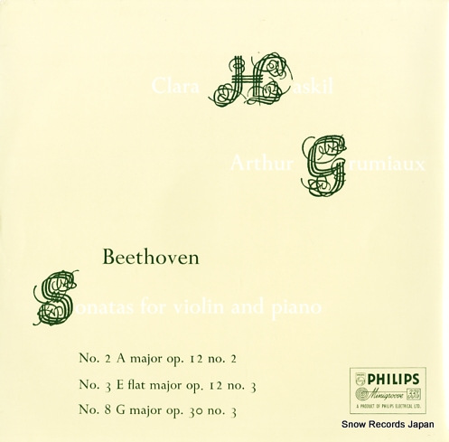 GRUMIAUX, ARTHUR beethoven; sonatas for violin and piano no.2,no.3,no.8 ABL3199