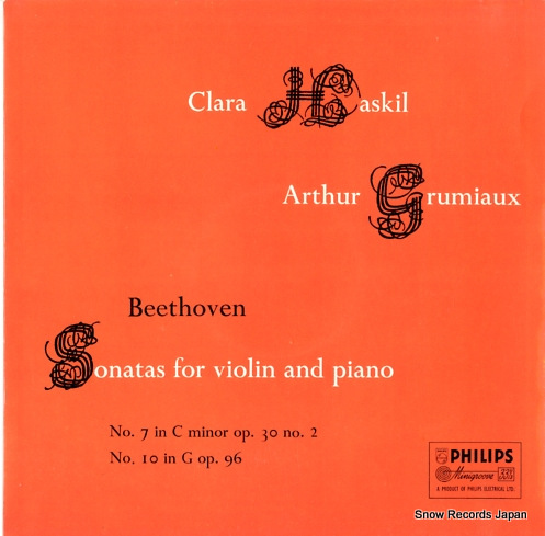 GRUMIAUX, ARTHUR beethoven; sonatas for violin and piano no.7,no.10 ABL3207