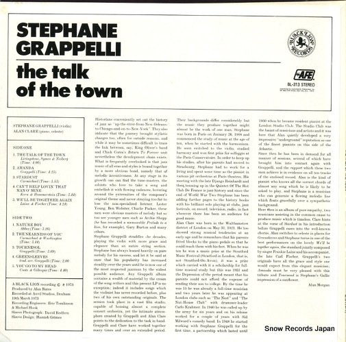 GRAPPELLI, STEPHANE the talk of the town BL-313