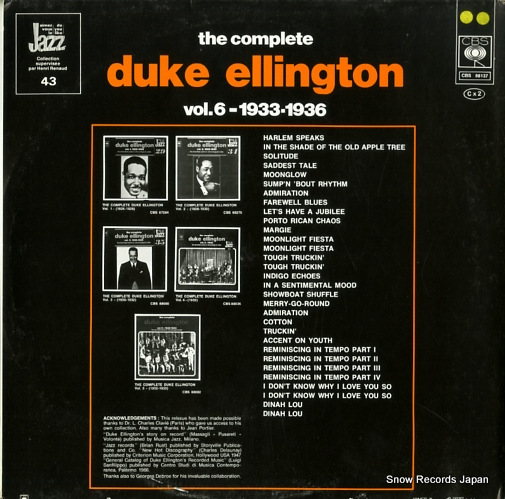 ELLINGTON, DUKE the complete duke ellington vol.6 1933-1936 CBS88137
