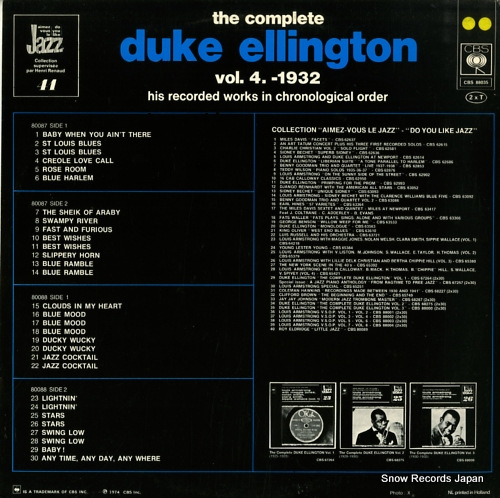 ELLINGTON, DUKE the complete duke ellington vol.4 1932 CBS88035