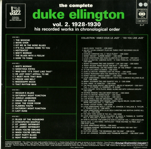 ELLINGTON, DUKE the complete duke ellington vol.2 1928-1930 CBS68275