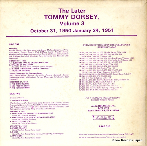 DORSEY, TOMMY the later tommy dorsey vol.3 AJAZ315