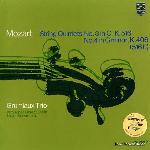 GRUMIAUX TRIO, THE mozart; string quintets no.3, no.4 6500620