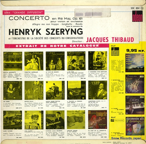 SZERYNG, HENRYK beethoven; concerto XOC804