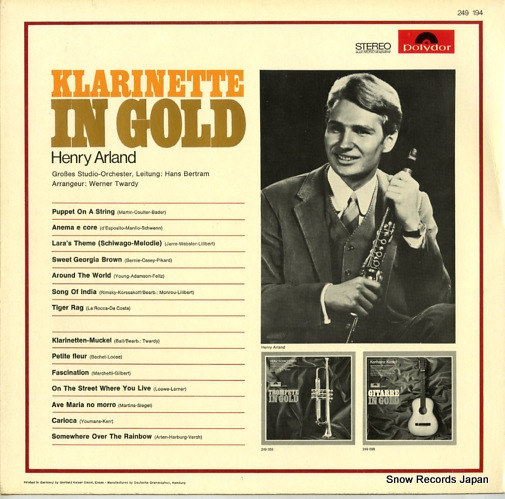 ARLAND, HENRY klarinette in gold 249194
