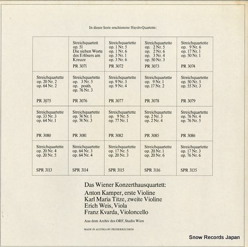 WIENER KONZERTHAUS QUARTETT haydn; streichquartette nr.78, nr.79 FK50138
