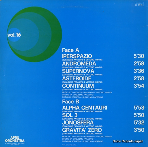 PAPARARO, GUGLIELMO, AND VITTORIO MONTIS april orchestra presente rca sound vol.16 ZL39116