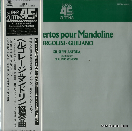 ANEDDA, GIUSEPPE pergolesi; concertos pour mandoline 45E-5