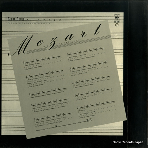 GOULD, GLENN mozart; die klaviersonaten CBS79501