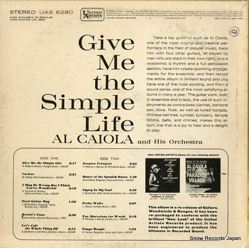 CAIOLA, AL give me the simple life UAS6280