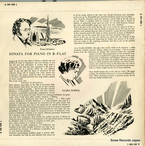 顦ϥ schubert; sonata for piano A00108L