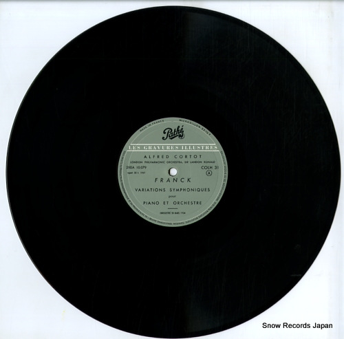 CORTOT, ALFRED schumann; concerto pour piano et orchestre COLH31