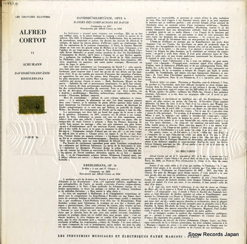CORTOT, ALFRED schumann; davidsbundlertanze / kreisleriana COLH86