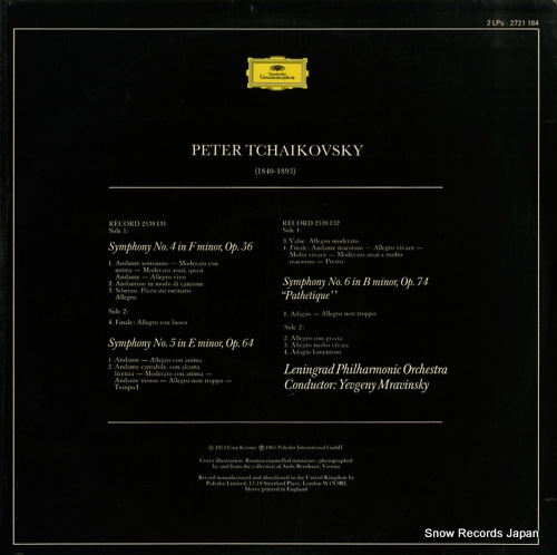 MRAVINSKY, YEVGENY tchaikovsky; symphonies nos.4, 5, 6 