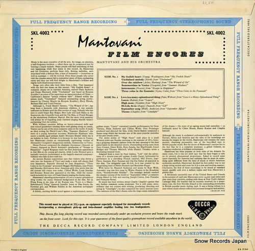 MANTOVANI film encores SKL4002