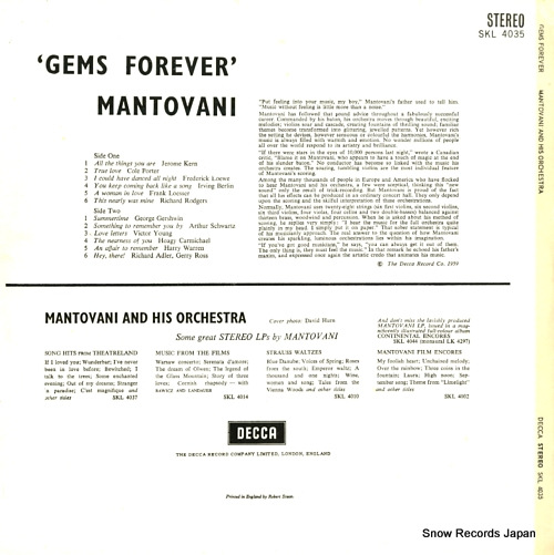 MANTOVANI gems forever SKL4035