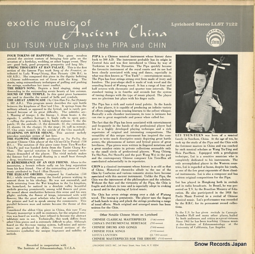 TSUN-YUEN, LUI exotic music of ancient china LLST7122