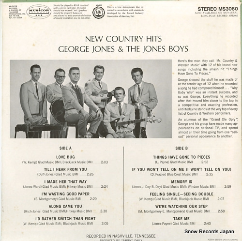 JONES, GEORGE new country hits MS-3060