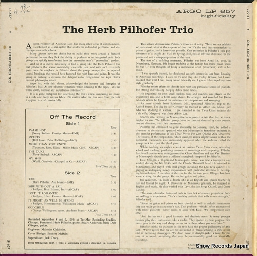 PILHOFER, HERB jazz LPS657