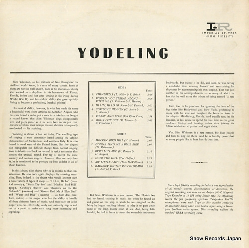 WHITMAN, SLIM yodeling LP-9235