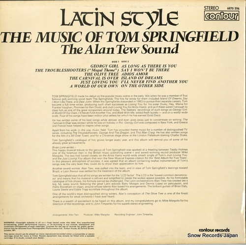 ALAN TEW SOUND, THE latin style the music of tom springfield 6870596