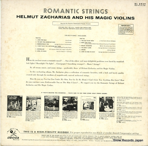 ZACHARIAS, HELMUT romantic strings DL8949