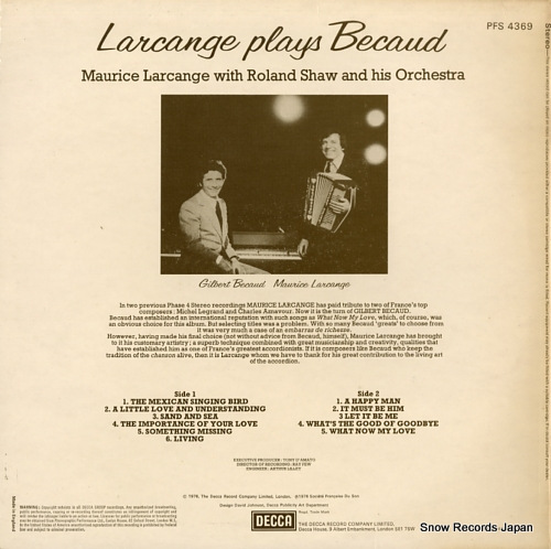 LARCANGE, MAURICE larcange plays becaud PFS.4369