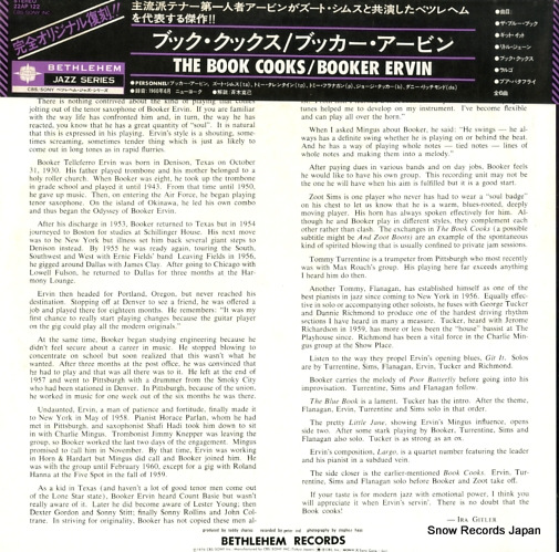 ERVIN, BOOKER the book cooks 22AP122